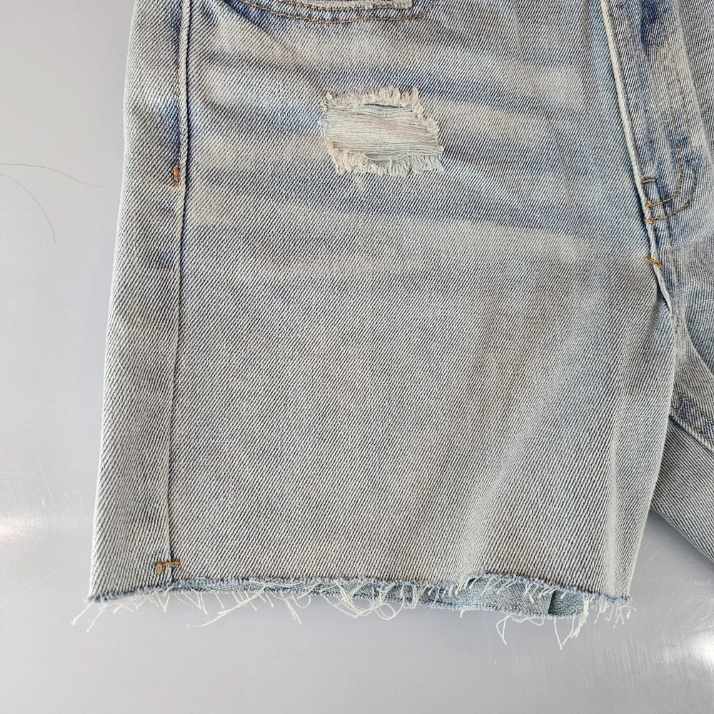 RSQ Girl Denim Shorts 7 Mid Length Short Fray Tilly Med Wash GD1006 NWT - Picture 3 of 13